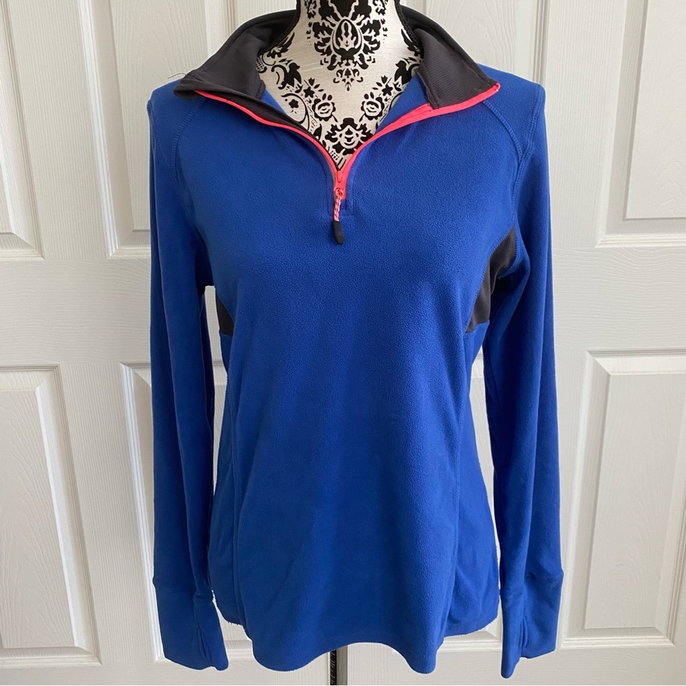 RBX Performance women’s Fleece sweatshirt Size M 1/4 zip Blue